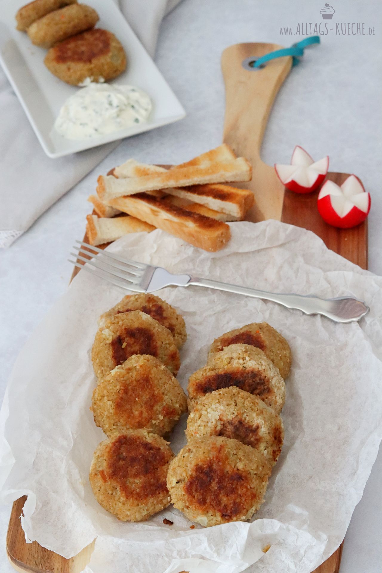 Vegetarische Grünkern Frikadellen frisch