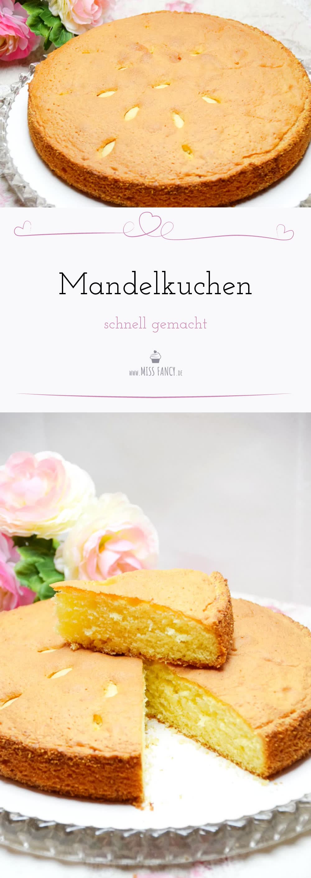 Mandelkuchen dekoriert mit ganzen Mandeln