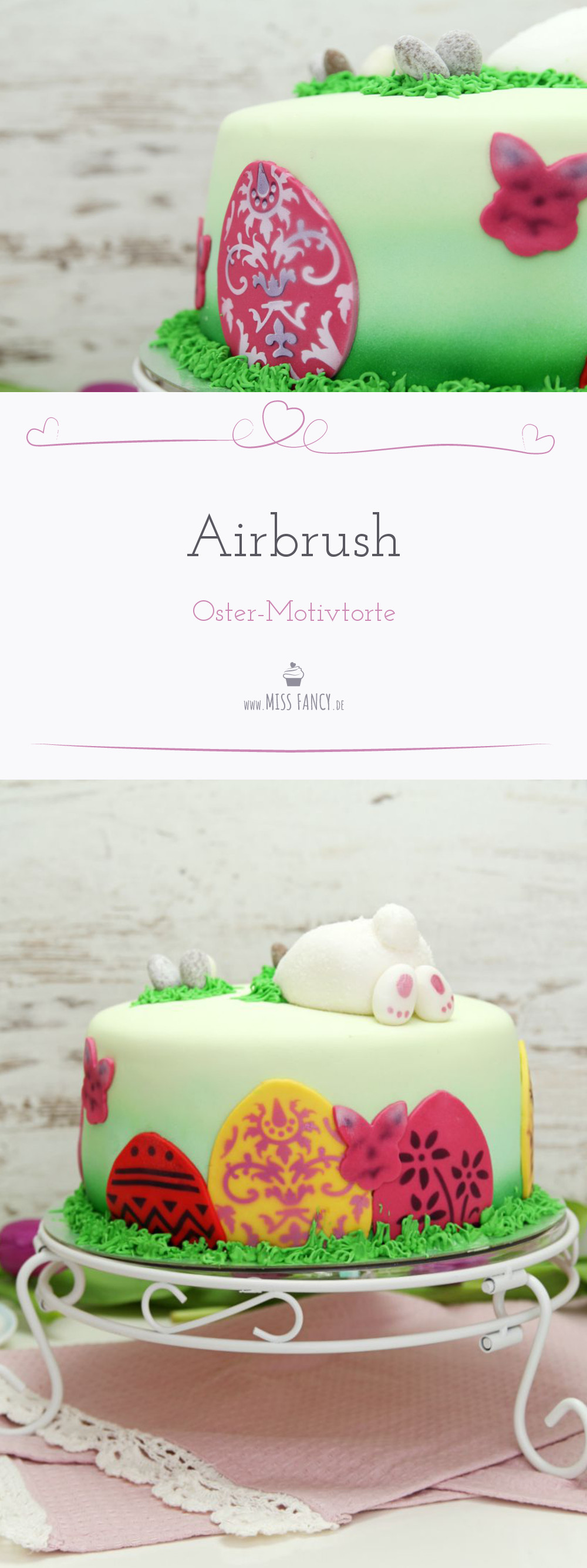 Oster-Motivtorte mit Airbrush - Rezept und Anleitung