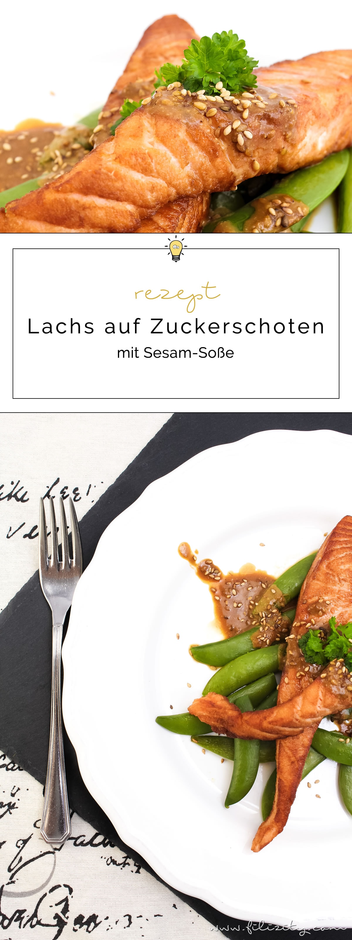 Sommer-Rezept: Lachs auf Zuckerschoten mit Sesam-Soße