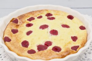 Low Carb Rezept Quarkauflauf mit frischen Himbeeren